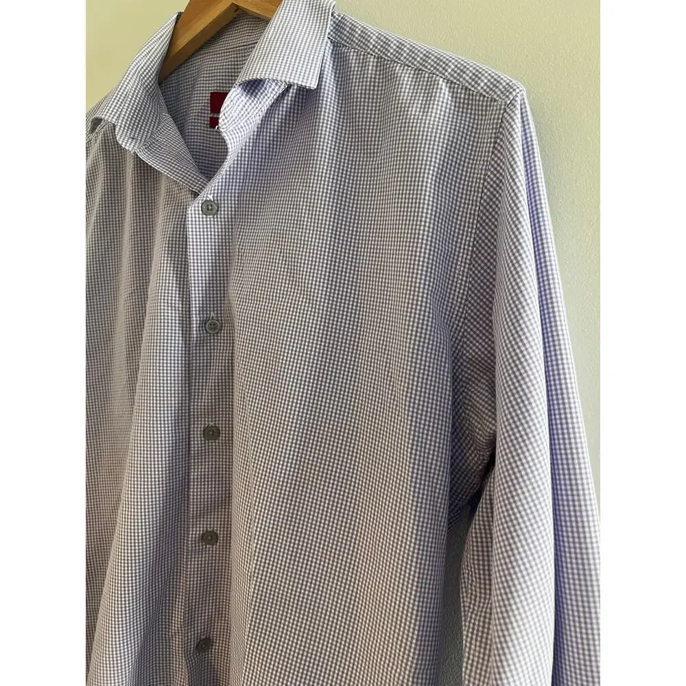 Alfani fitted performance men’s casual button-down dress shirt purple 15.5 34 35